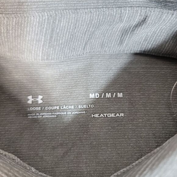 Under Armour Men's Golf Polo Shirt Size M Gray Loose Fit HeatGear Saginaw Club - Picture 3 of 12